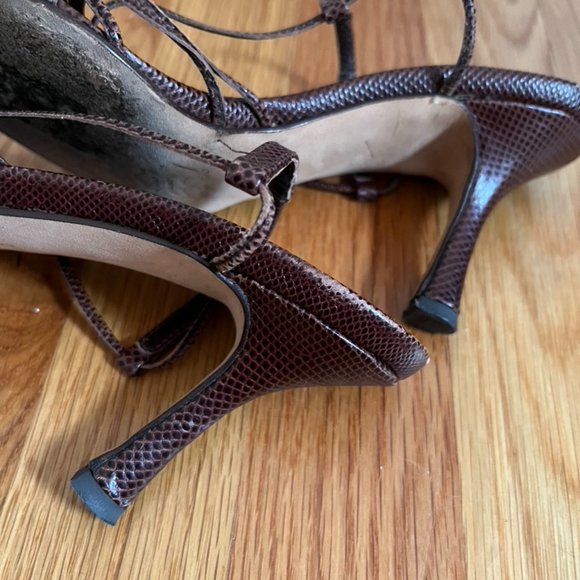 Vintage Isaac Mizrahi Lizard Print Slingback Sandals - Picture 4 of 16